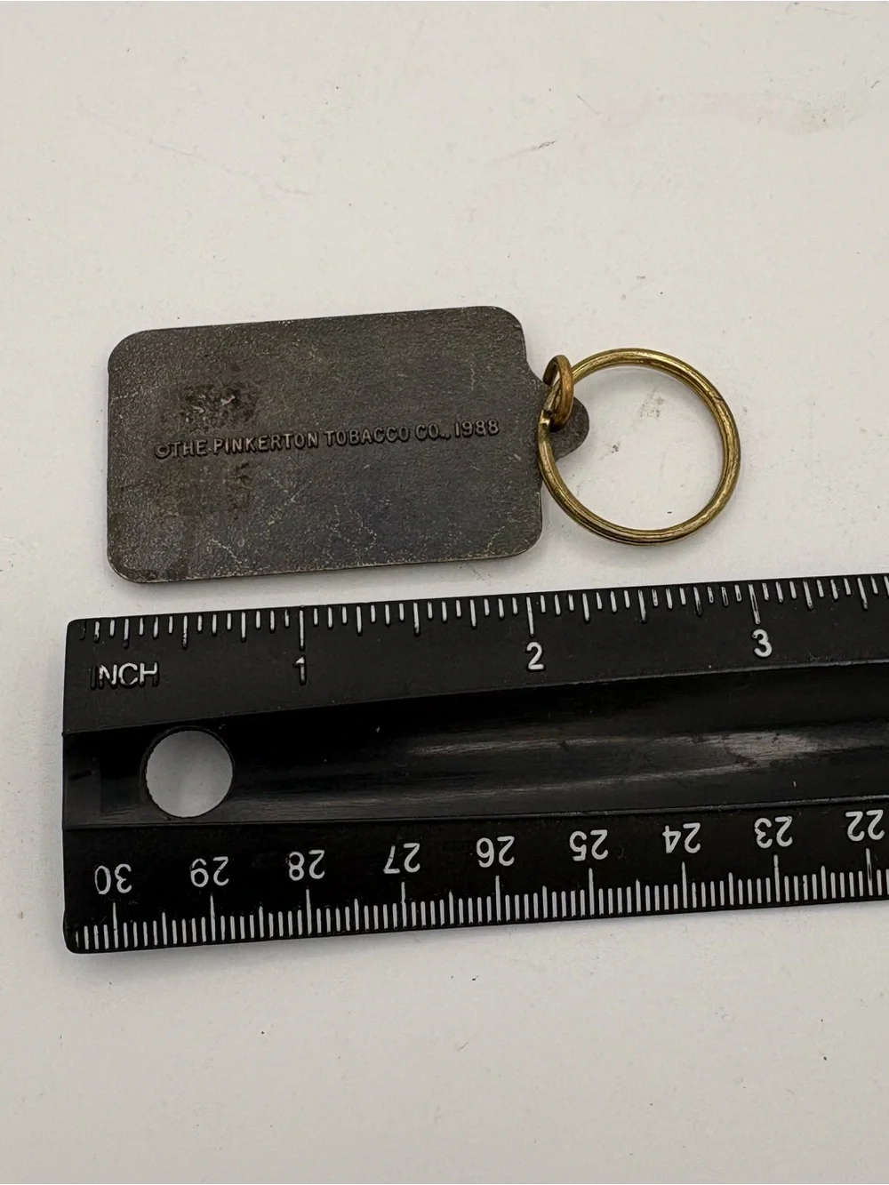 1988 Promotional Redman Chewing Tobacco Brass Key Chain Fob Advertise Pinkerton